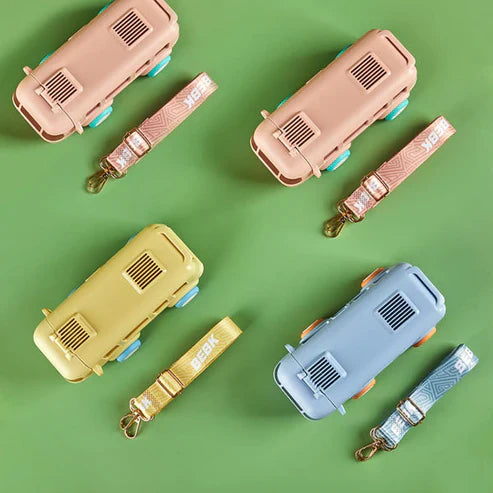 Bus Shape Water Bottle with Straw for Kids