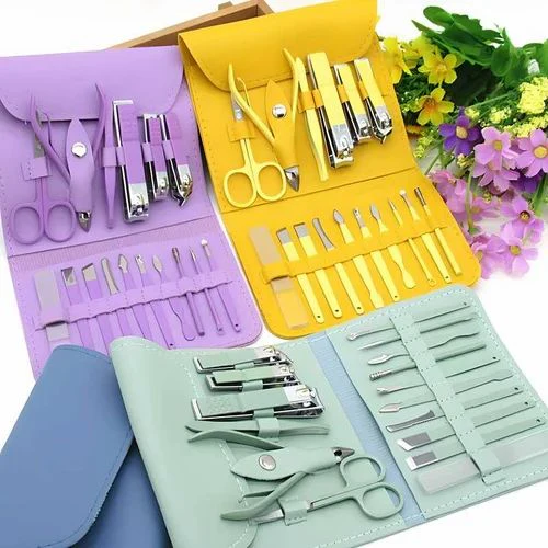 16pcs Manicure Pedicure Grooming Kit, Stainless Steel set