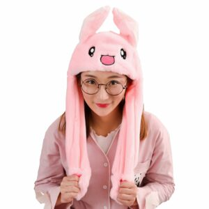 【Happier】 Rabbit Hat Ear Moving Jumping Hat Funny Bunny Plush Hat Cap For Women Girls Cosplay Bonnet Bunny Ears Holiday Hat