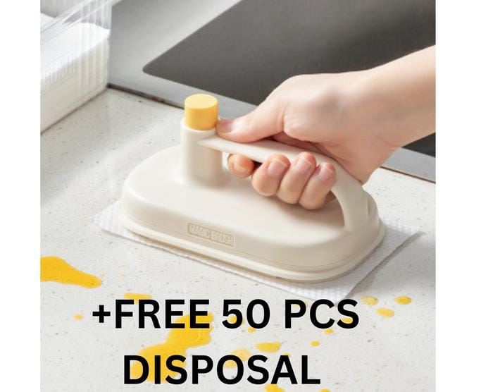 itchen Cleaning Brush, Multipurpose Stain and Grease Remover, Hands-Free, Reusable Dirt Removal Pad