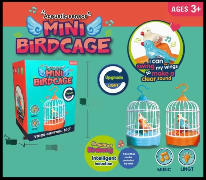 Musical light Bird cage with 2 birds beautiful toy for children's
