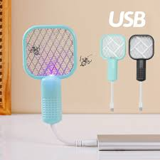 USB Mosquito Swatter Trap Pest Control Portable Electric Shock Insect Racket