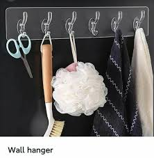 3 pck Transparent Self Adhesive 6 Hooks Strips